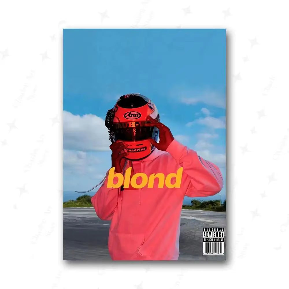 Tyler the Creator Frank Ocean Blonde Poster Hip Hop Rapper Singer Star Band Music Cover Wall Art Canvas Painting for Cafe Home