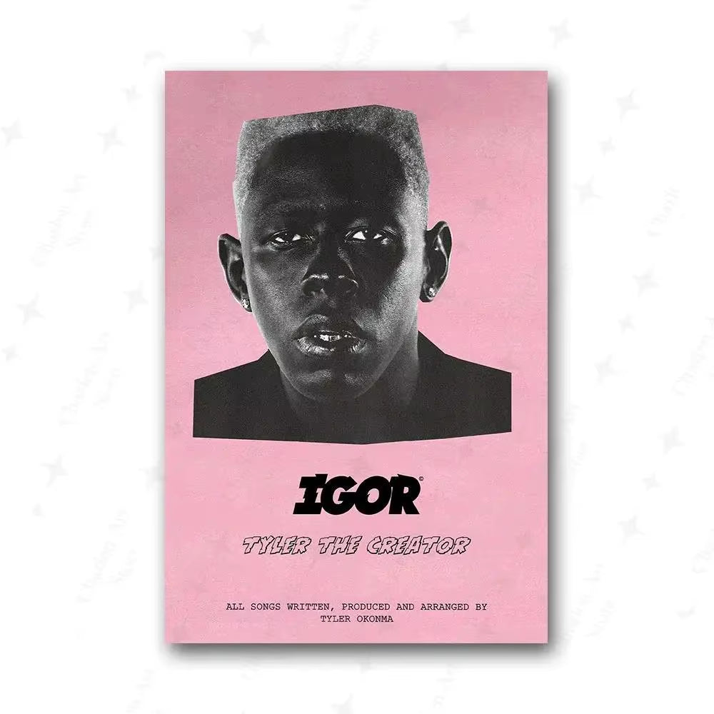 Tyler the Creator Frank Ocean Blonde Poster Hip Hop Rapper Singer Star Band Music Cover Wall Art Canvas Painting for Cafe Home
