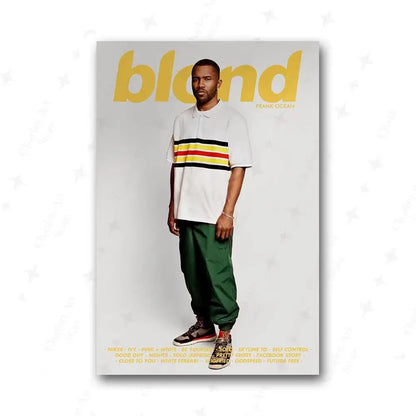 Tyler the Creator Frank Ocean Blonde Poster Hip Hop Rapper Singer Star Band Music Cover Wall Art Canvas Painting for Cafe Home