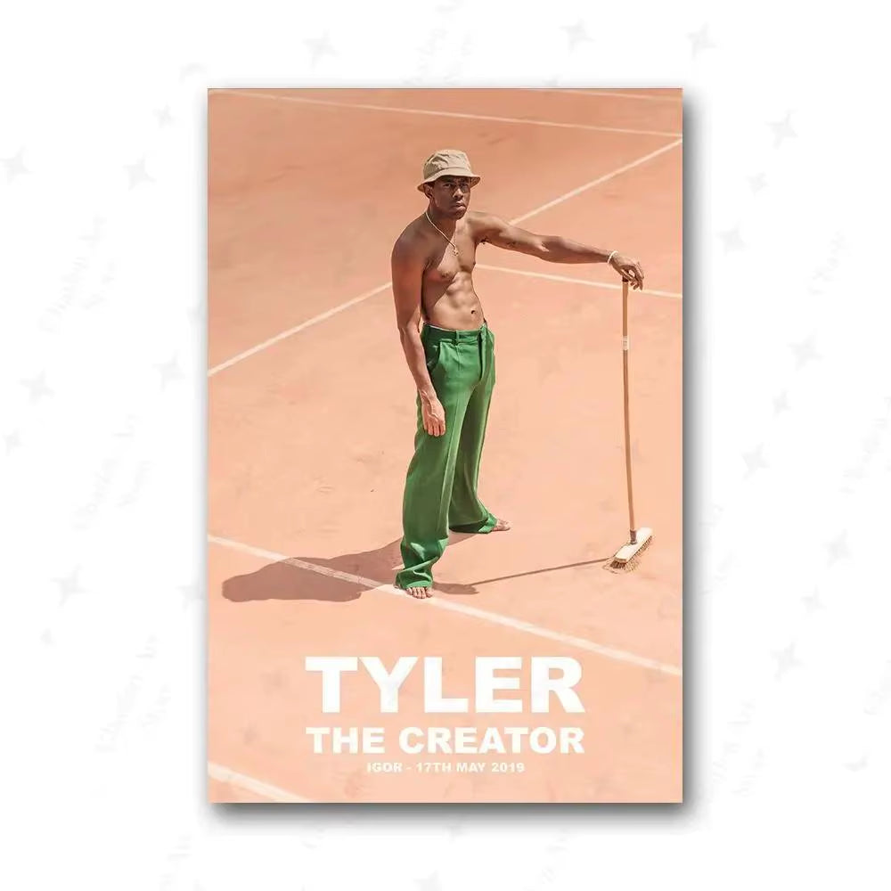 Tyler the Creator Frank Ocean Blonde Poster Hip Hop Rapper Singer Star Band Music Cover Wall Art Canvas Painting for Cafe Home