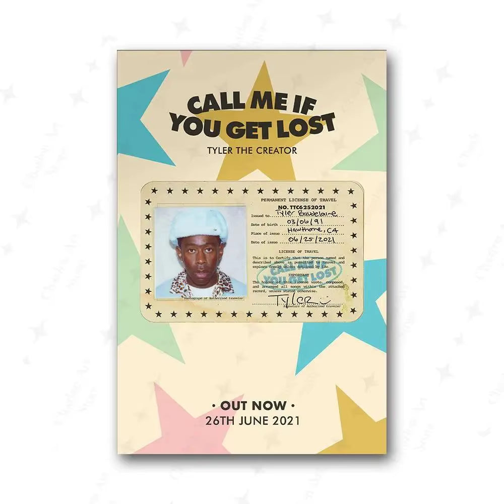 Tyler the Creator Frank Ocean Blonde Poster Hip Hop Rapper Singer Star Band Music Cover Wall Art Canvas Painting for Cafe Home