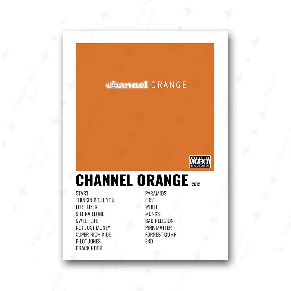 Tyler the Creator Frank Ocean Blonde Poster Hip Hop Rapper Singer Star Band Music Cover Wall Art Canvas Painting for Cafe Home